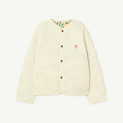 女童绿色碎花双面棉服