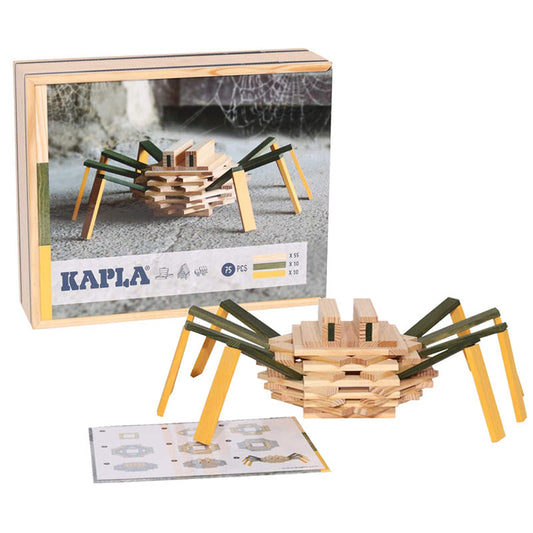 KAPLA建构片——木盒礼品装彩色小蜘蛛款（75片装）