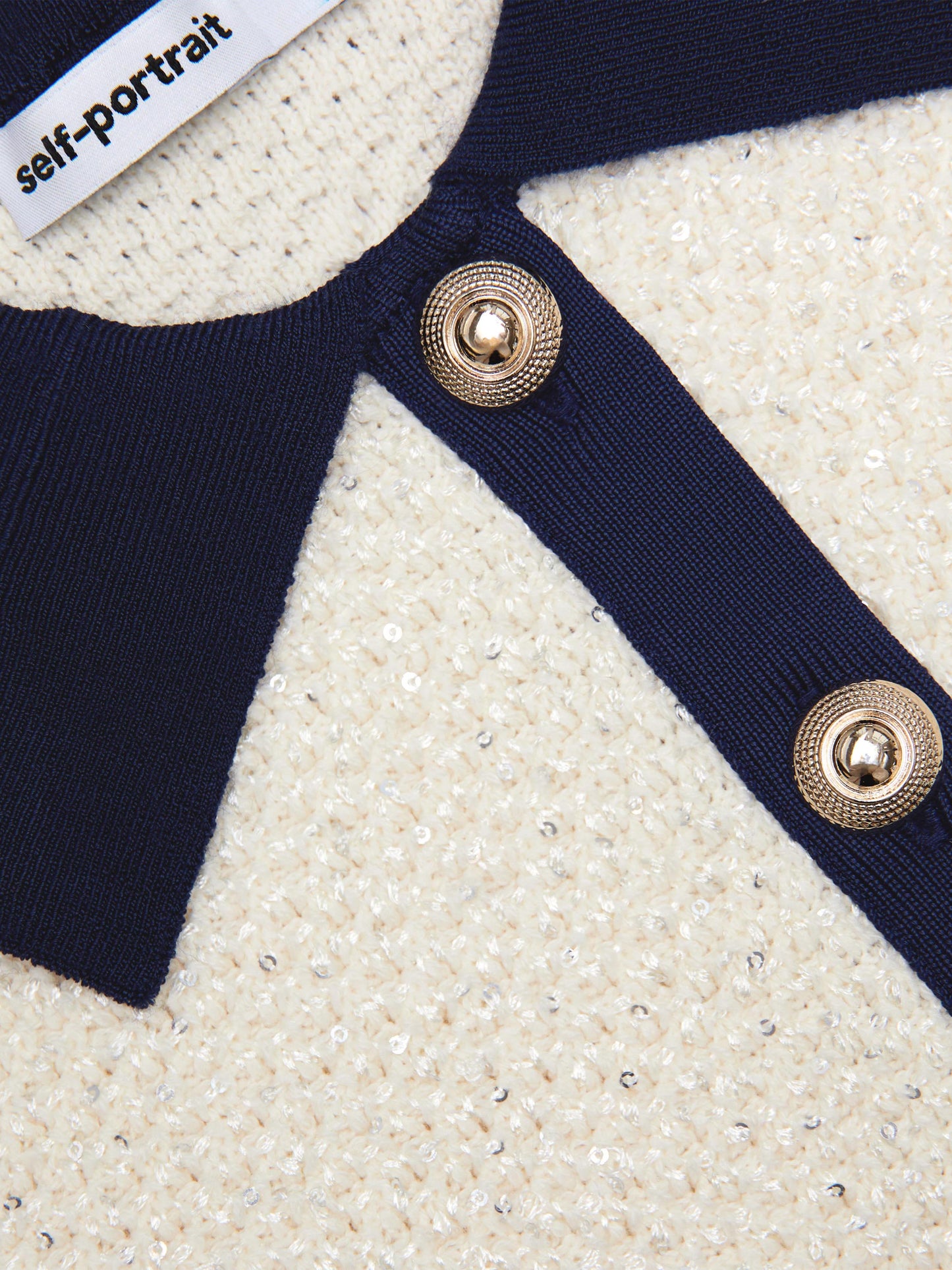 Girls Sequin Knit Cardigan in Ivory