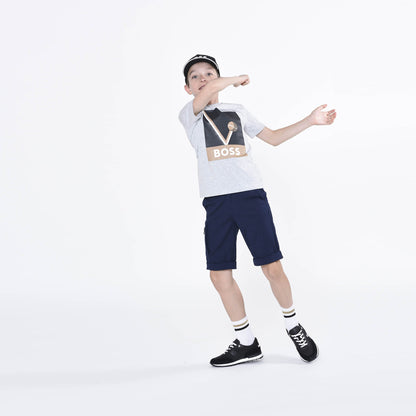 男童灰色Logo棉T恤