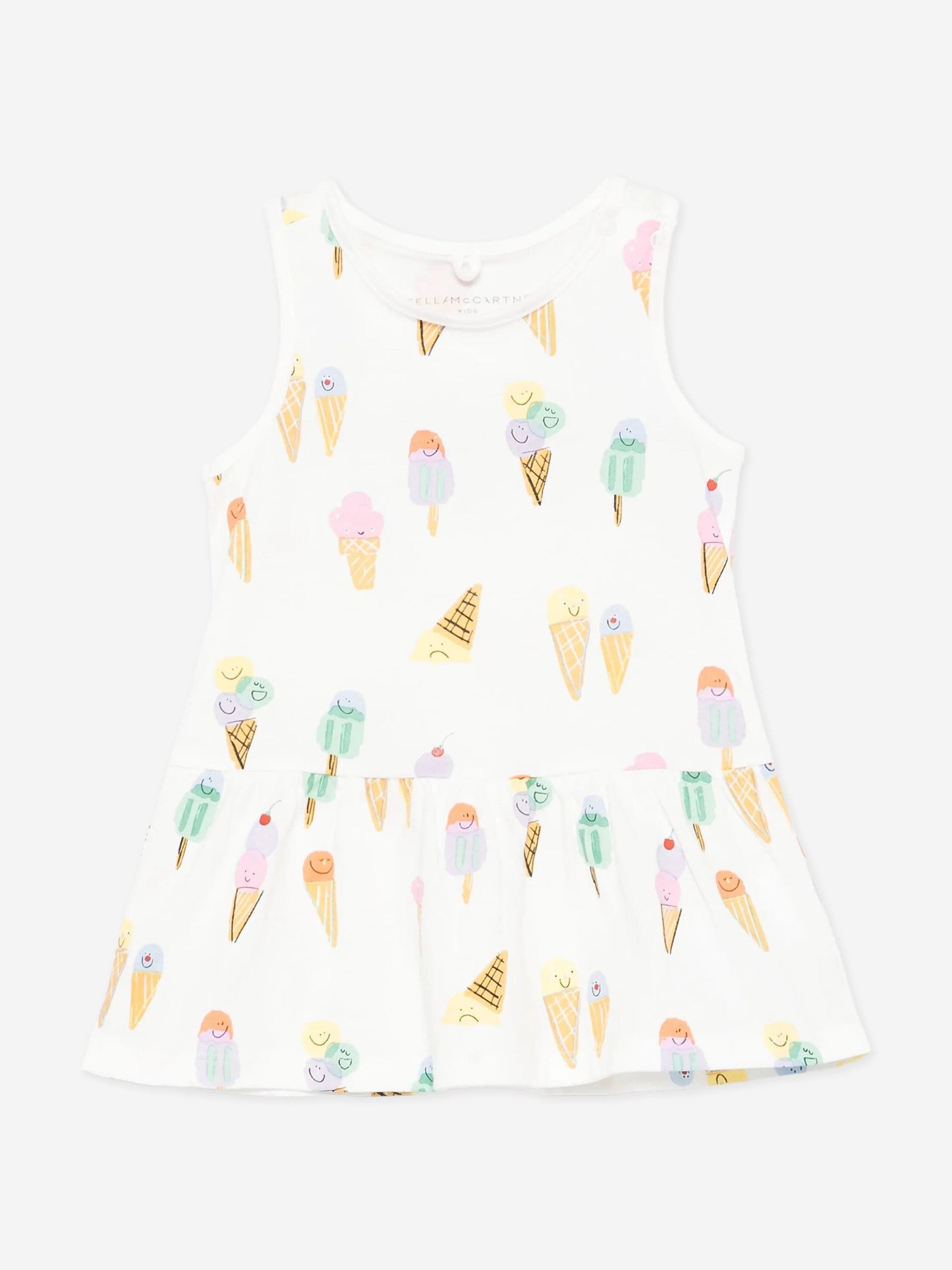 Baby Girls Ice Cream Jersey Dress in Ivory
