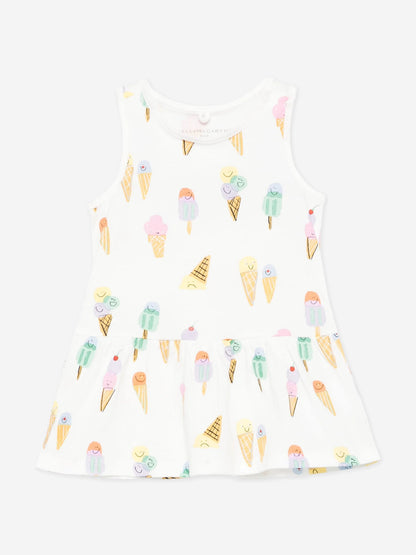 Baby Girls Ice Cream Jersey Dress in Ivory
