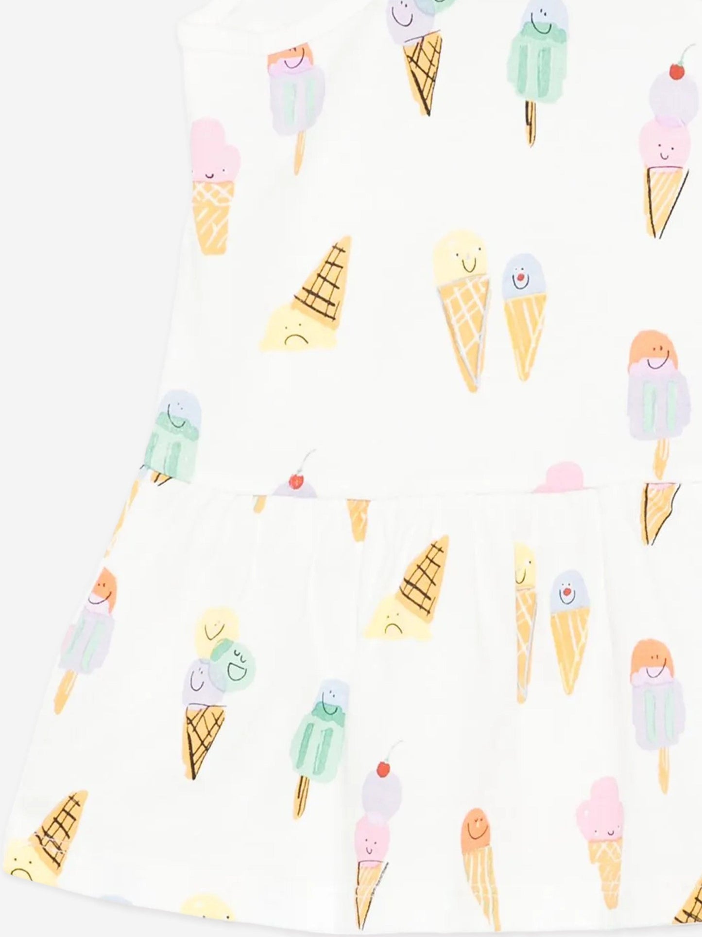 Baby Girls Ice Cream Jersey Dress in Ivory
