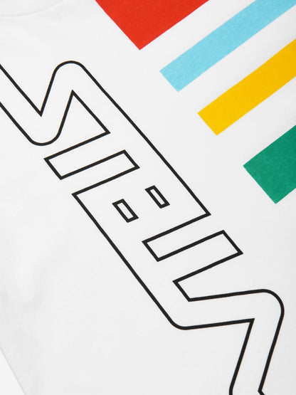 Boys Striped Logo T-Shirt in White