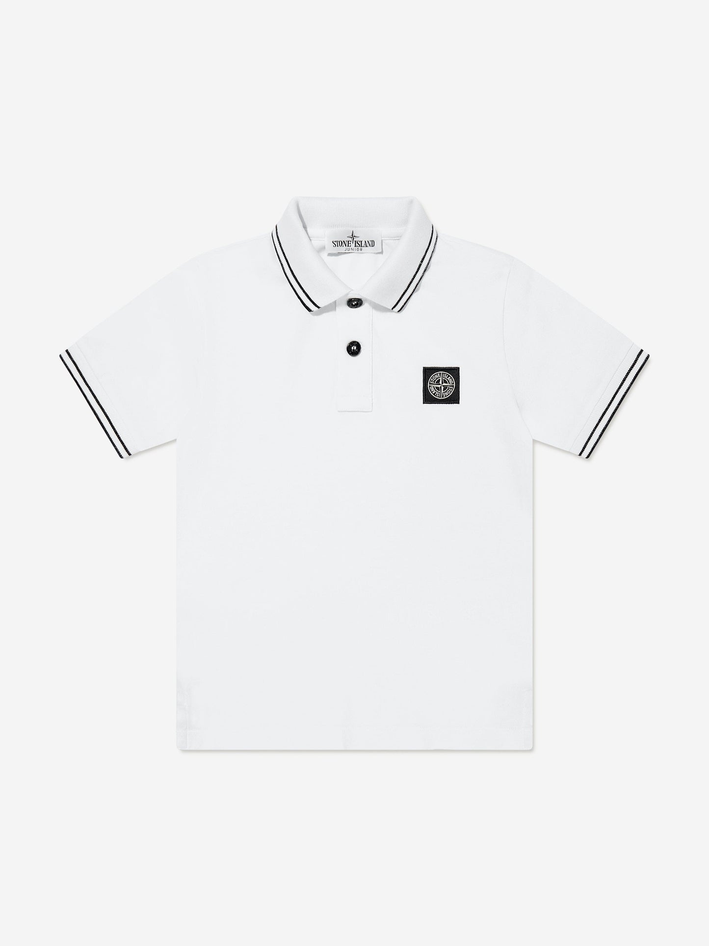 Boys Compass Logo Polo Shirt in White