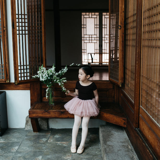 女童酒红色芭蕾舞连体衣