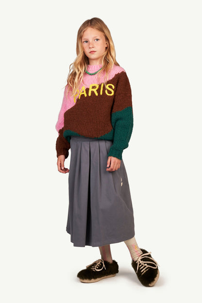 女童灰色Logo棉短裙