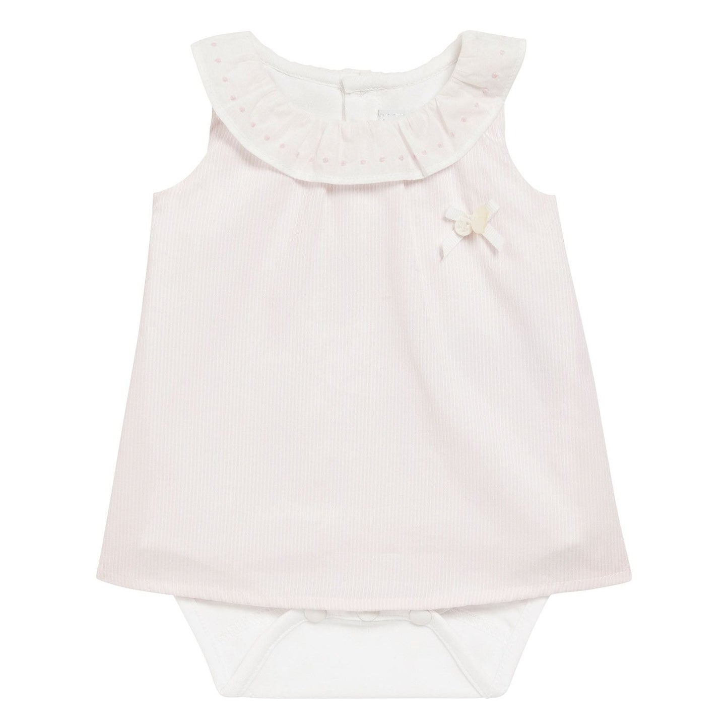 Baby Girls Light Pink Cotton Bow Trims  Dress