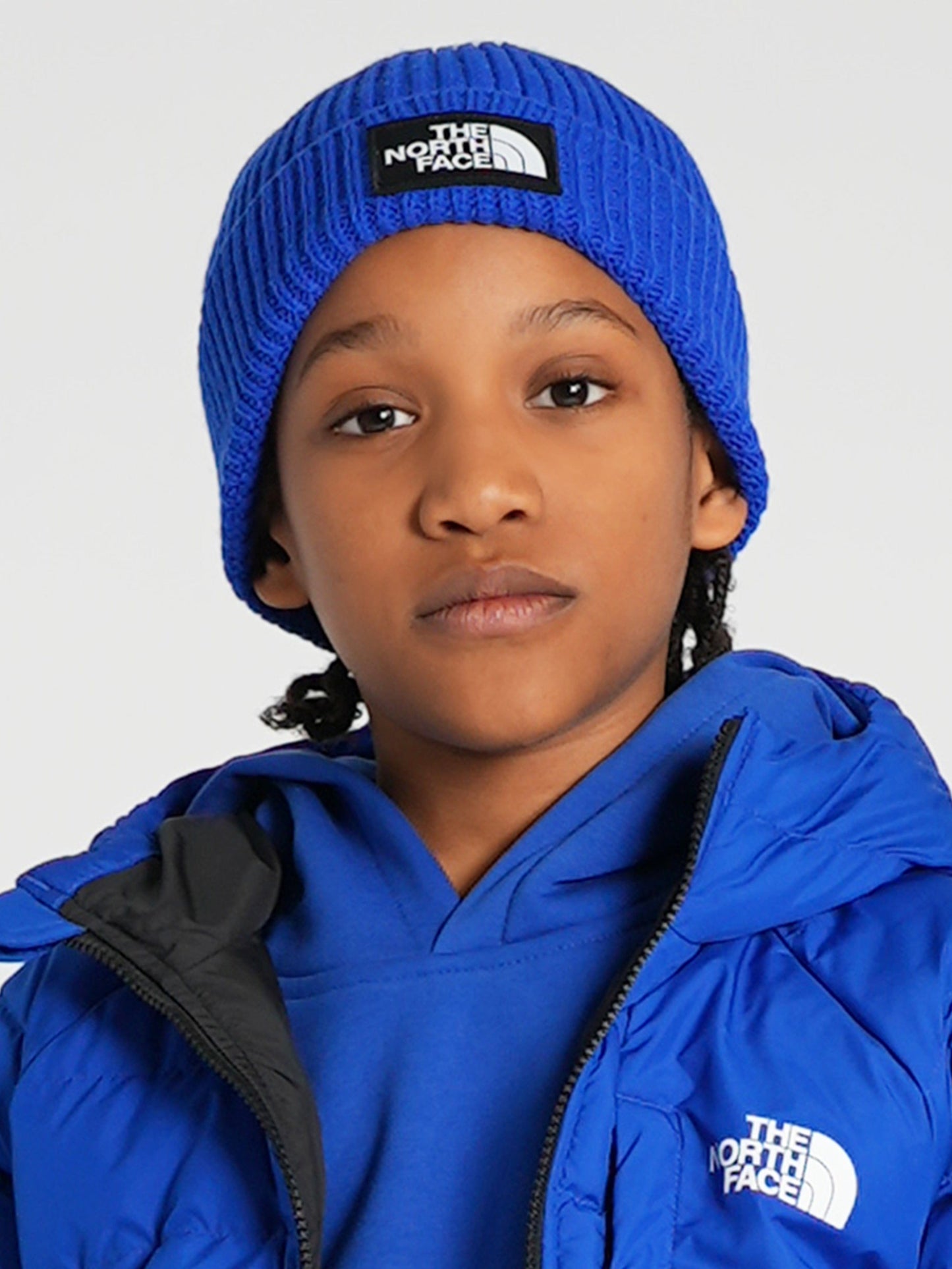 The North Face 儿童 TNF Box Logo 翻边 Benaie（蓝色）