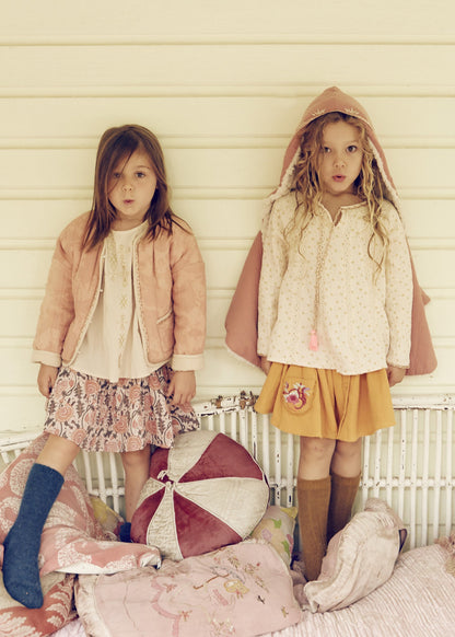 Girls Beige Embroidered Trims Cotton 'Katia' Blouse