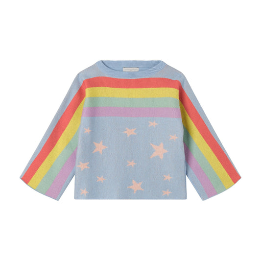 女童浅蓝色星星毛衣