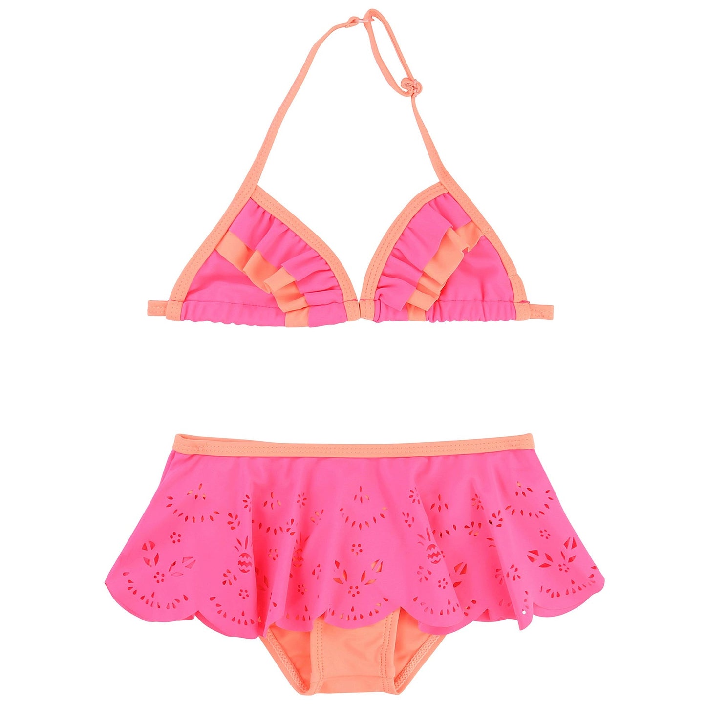 Girls Neon Pink & Orange Bikini