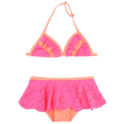 Girls Neon Pink & Orange Bikini