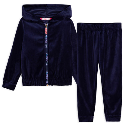 女童蓝色刺绣套装