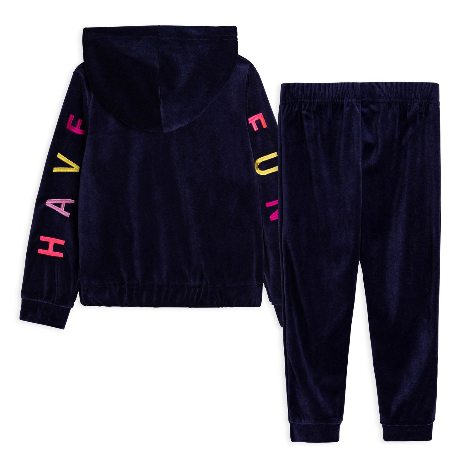 女童蓝色刺绣套装