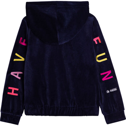 女童蓝色刺绣套装