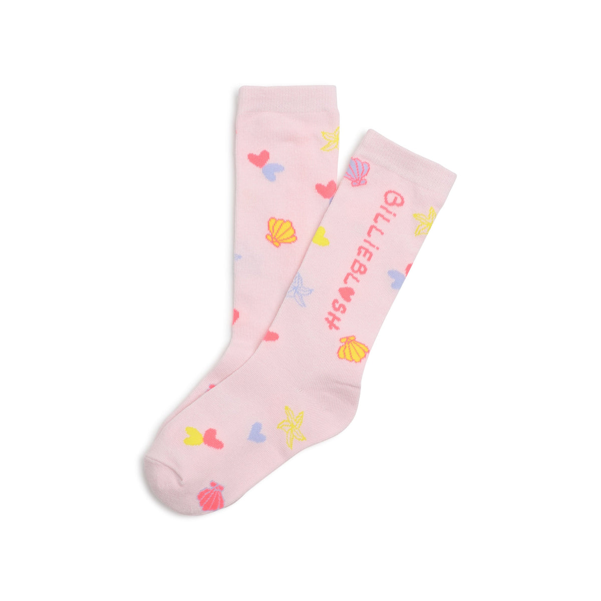 女童浅粉色Logo棉袜