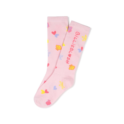 女童浅粉色Logo棉袜