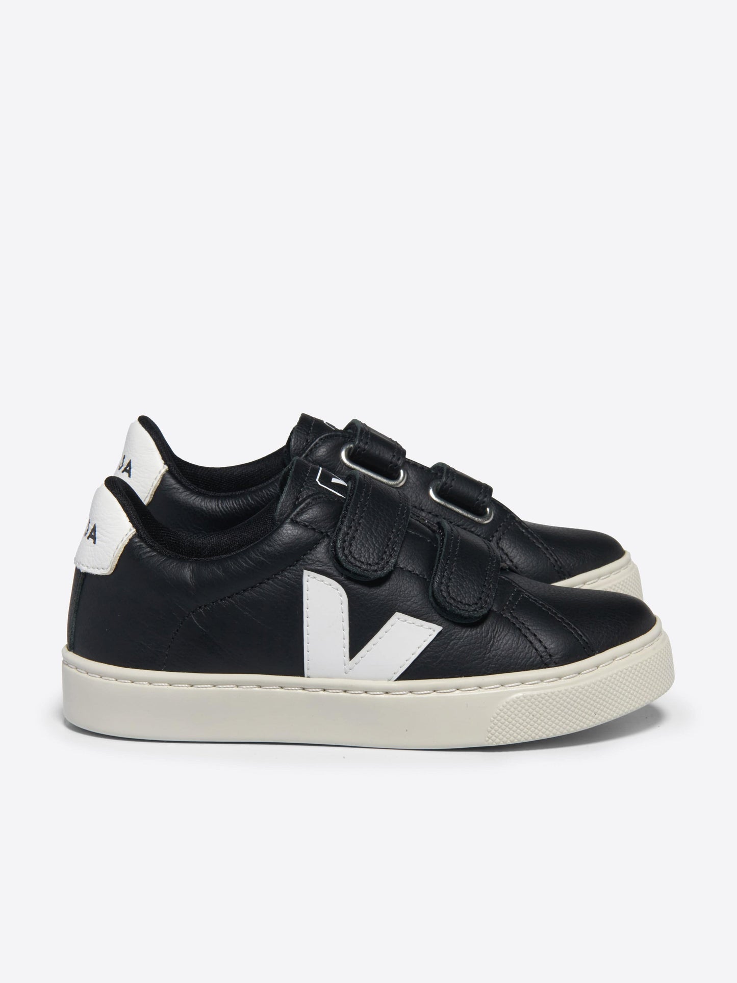 Kids Leather Esplar Trainers in Black