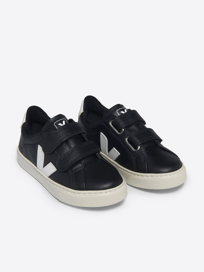 Kids Leather Esplar Trainers in Black