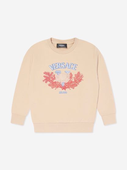 Versace Boys 米色徽标运动衫