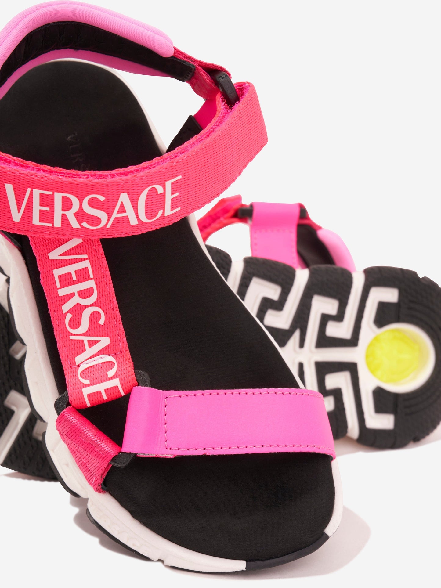 Versace 女童粉色徽标系带凉鞋