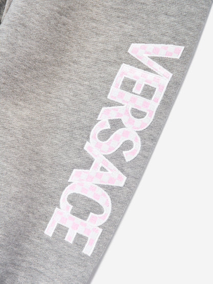 Versace 男婴 Damier Logo 慢跑裤（灰色）