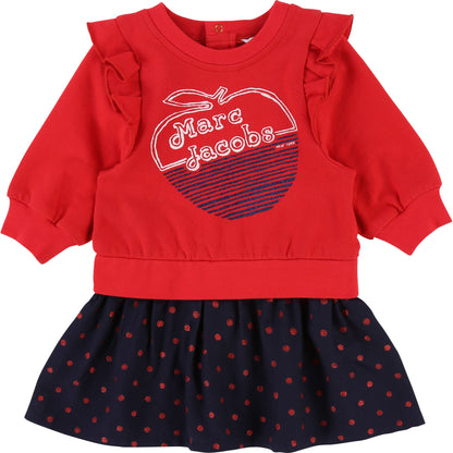 Baby Girl Pop Red Cotton Dress
