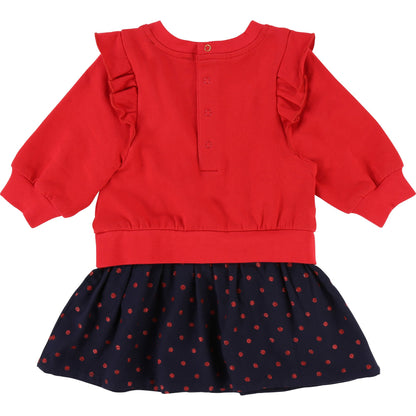 Baby Girl Pop Red Cotton Dress
