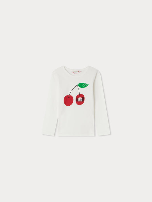 女童白色Logo棉T恤