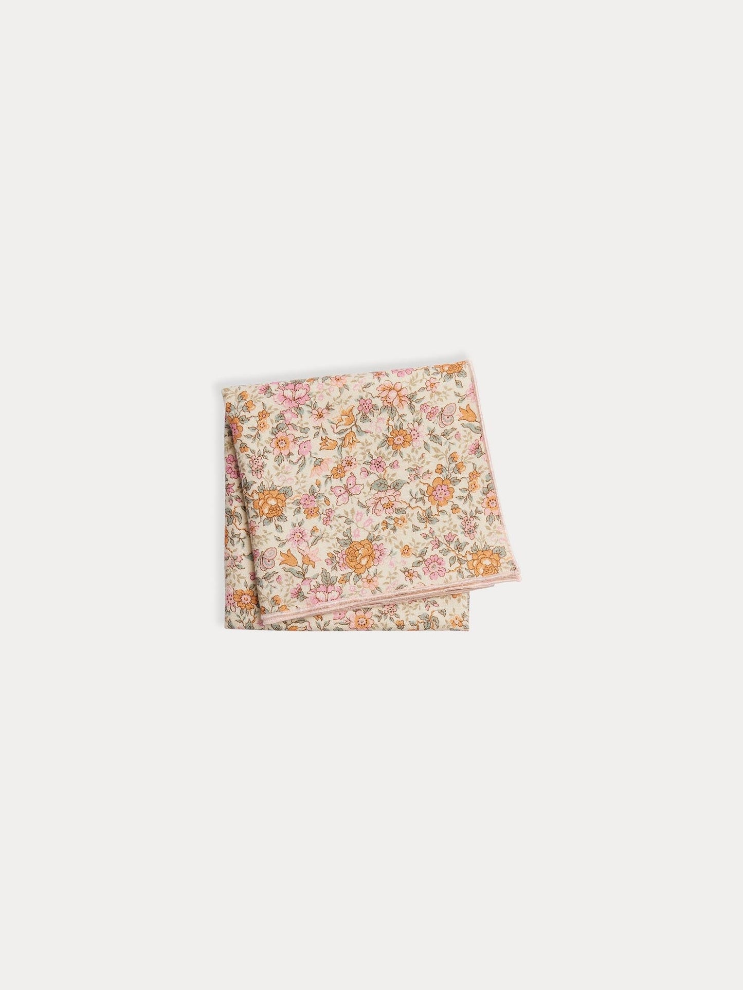 女童玫瑰粉碎花棉围巾(50x50cm)