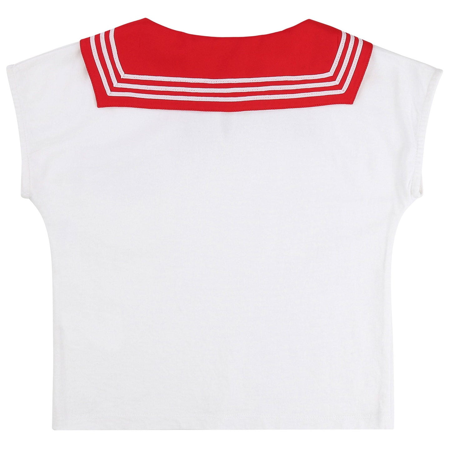 Girls White & Red "Sailor" Top
