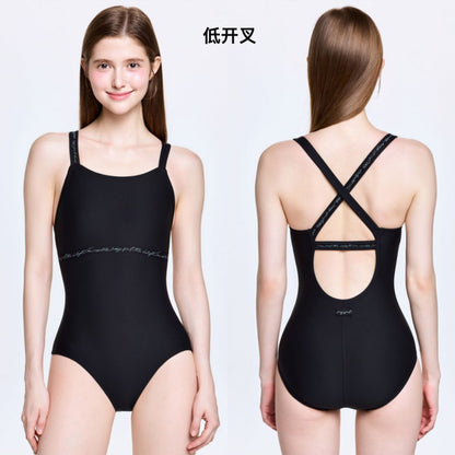 女士黑色专业泳衣