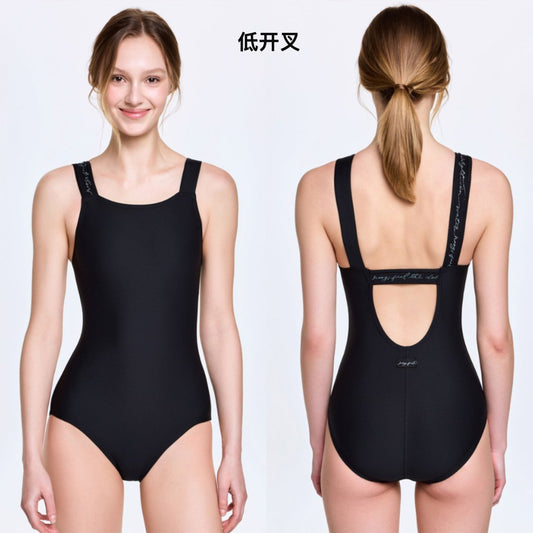 女士黑色专业泳衣