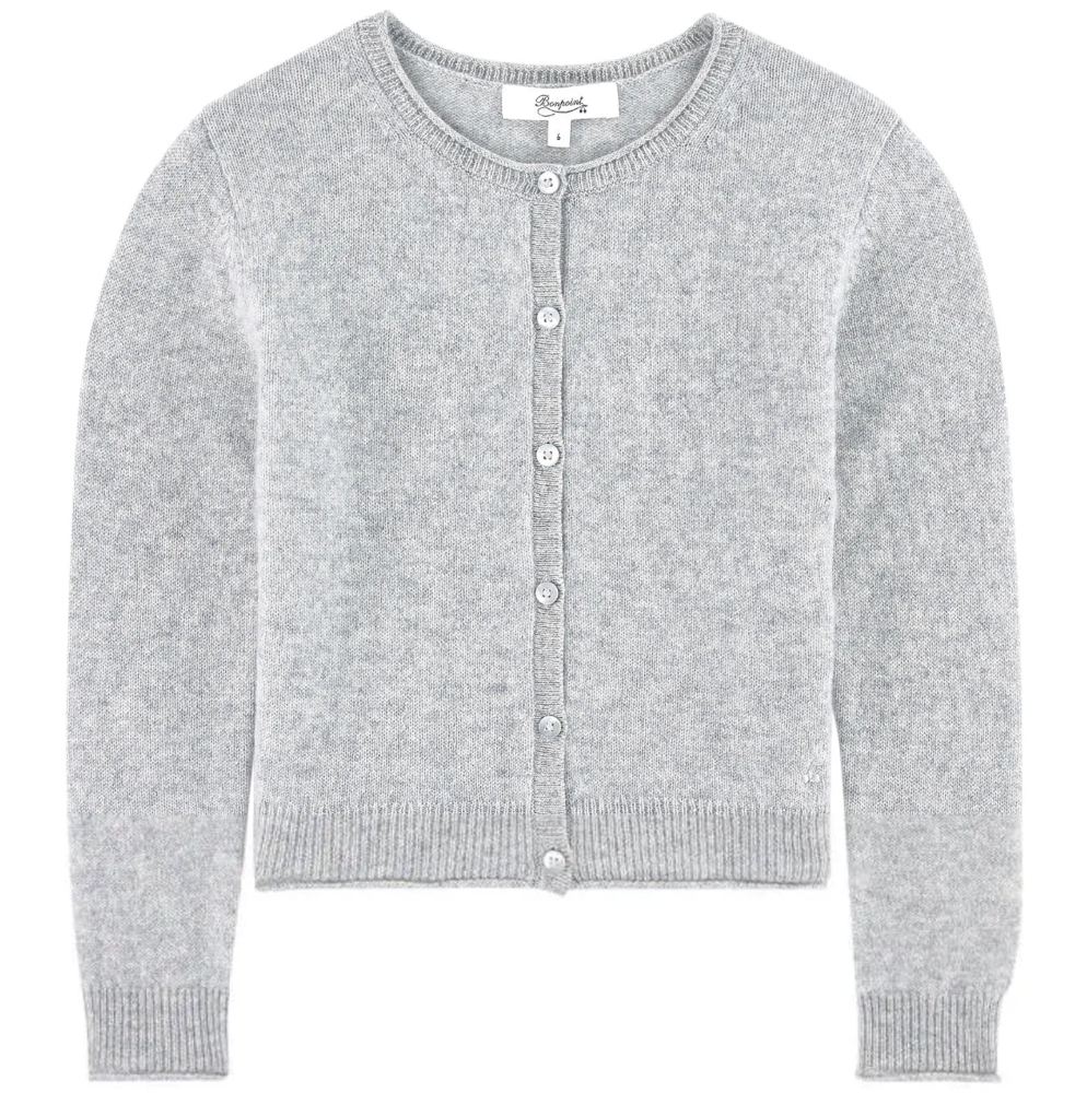 Girls Light Grey Cashmere Cardigan