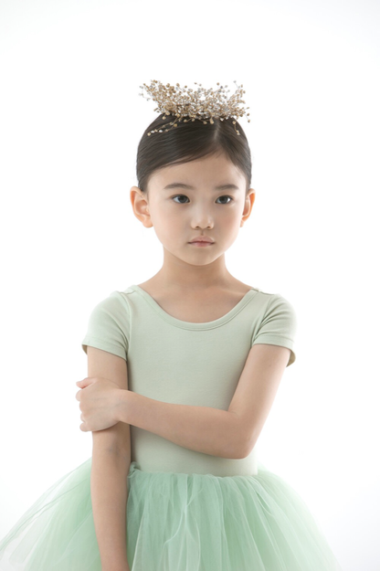 女童绿色芭蕾舞连体衣