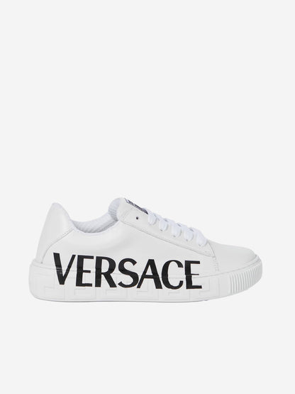 Versace 中性款皮革徽标运动鞋