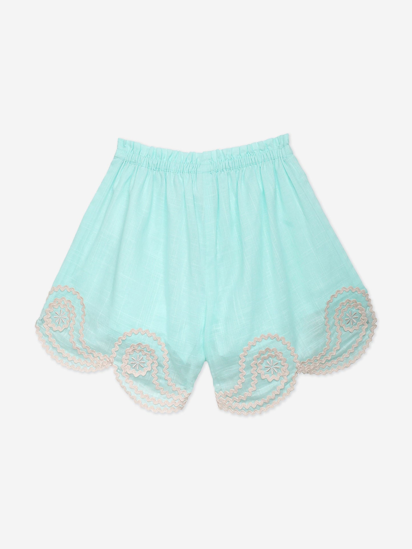 Zimmermann Girls Waverly Ric Rac Shorts in Blue