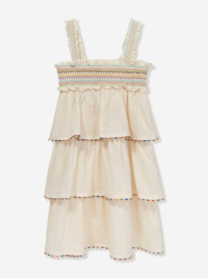 Zimmermann 女童 Junie 象牙色褶皱连衣裙