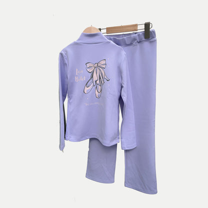 女童薰衣草芭蕾舞套装(op200-B2-Back&Chest/Lavender)