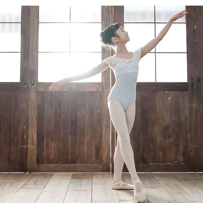 女童浅蓝色"abby-l07/white&powder blue"芭蕾舞连体衣