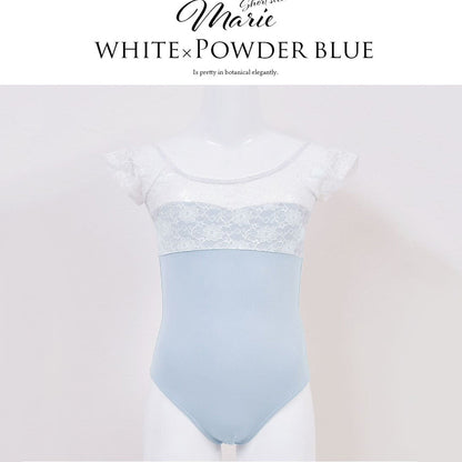 女童浅蓝色"abby-l07/white&powder blue"芭蕾舞连体衣