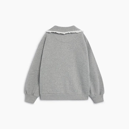 女童灰色棉Polo卫衣