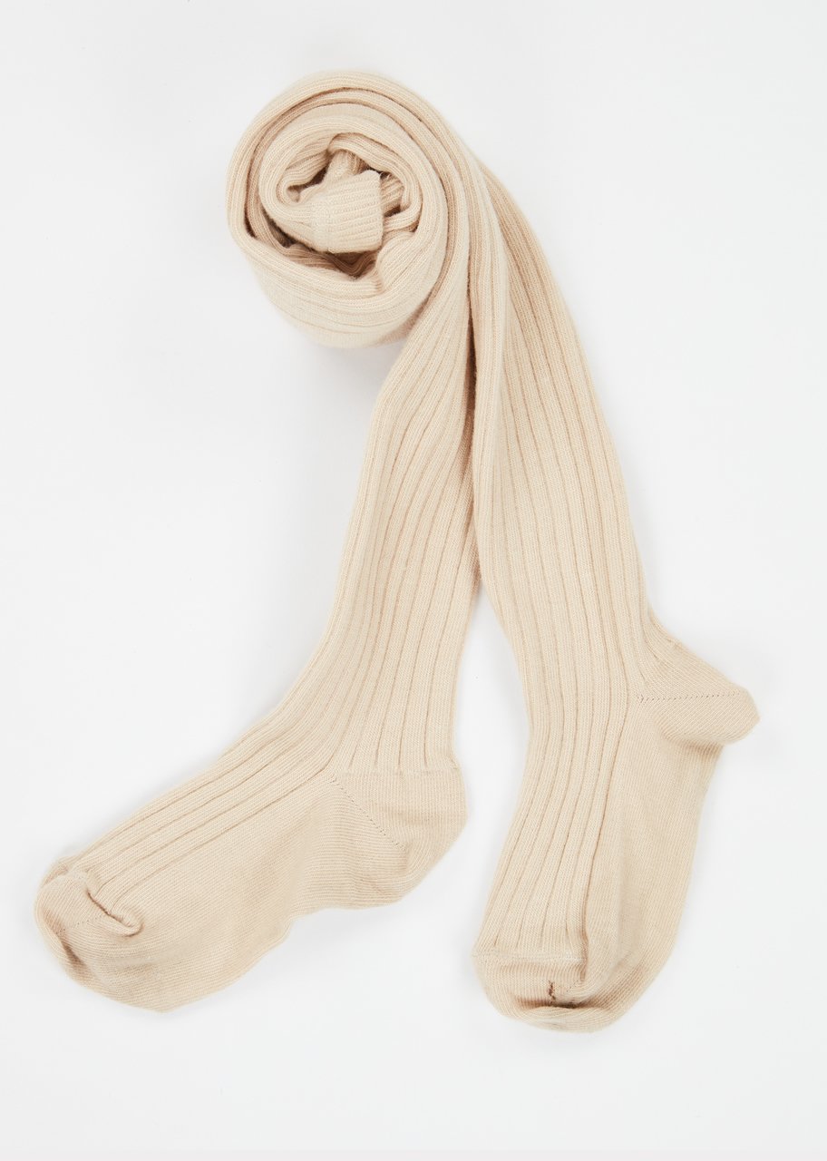 Baby Girls Ecru Rib Tights