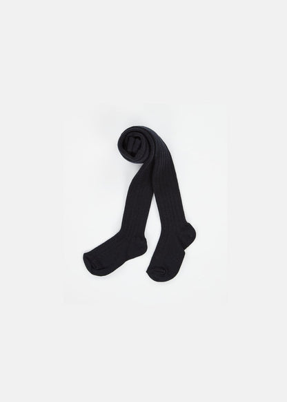 Baby Girls Navy Rib Tights
