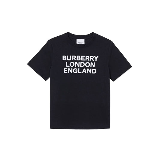 Boys & Girls Black Logo Cotton T-Shirt