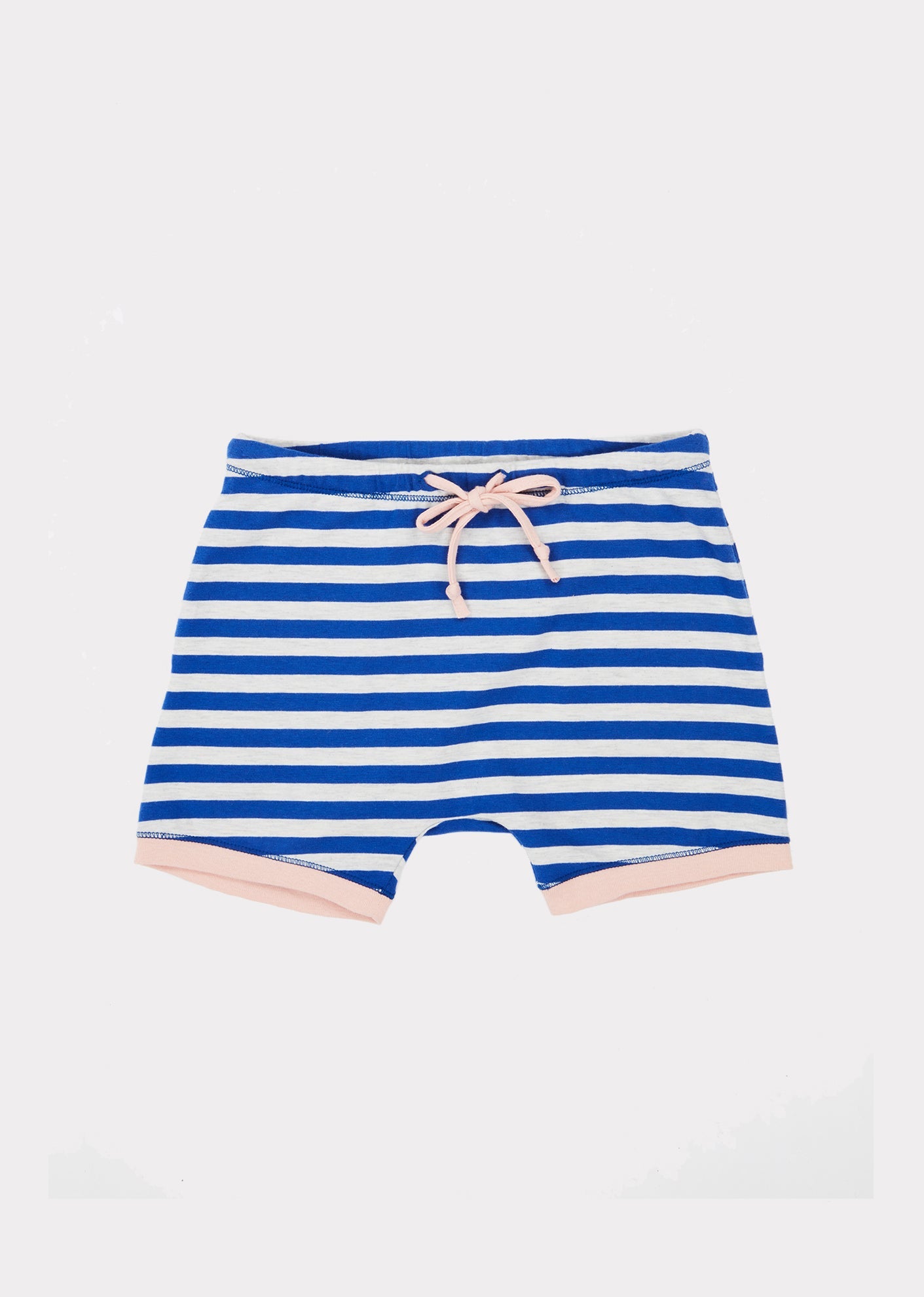 女童蓝色条纹棉短裤