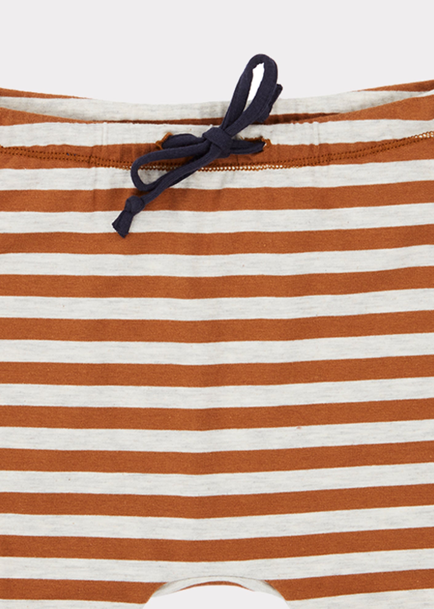 女童棕色条纹棉短裤