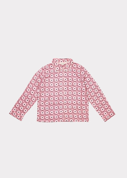 Girls Pink Printed Woven Shirt