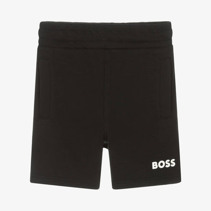 男童黑色Logo棉短裤